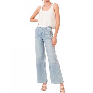 NEW DEAR JOHN DENIM issa flowy fit top in white - size XS